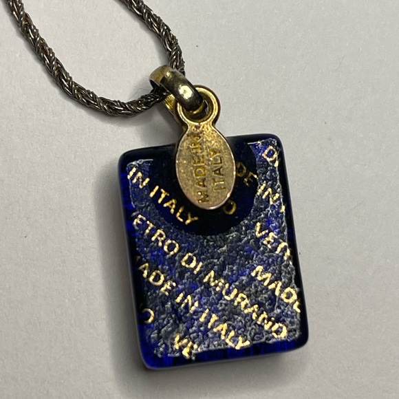 Murano Glass Pendant Necklace 925 Italy Sterling silver chain signed vintage - Picture 8 of 15